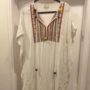 Postmark Anthro Brooke Tassled Embroidered Coverup